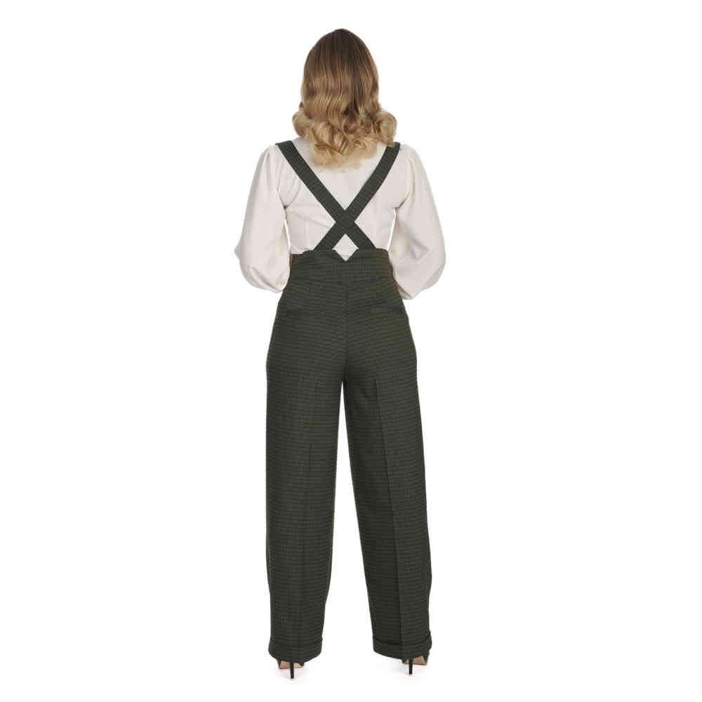 Banned - Jenny Check Broek rechte pijpen - Groen